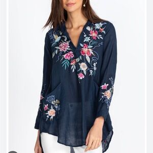 Johnny Was Miro Embroidered Popover Tunic M